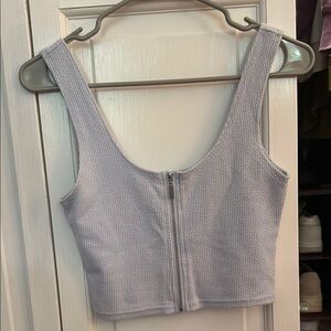 Garage Light Purple Knit Zip-Up Tank Top